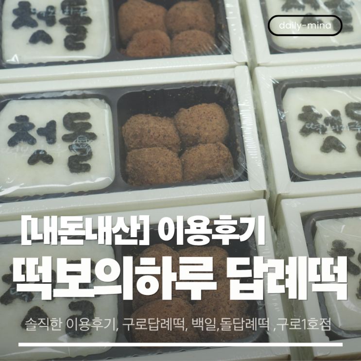  [내돈내산] 백일, 돌 답례떡 '떡보의하루' 가성비와 맛 다잡은 추천 구성은?(이용후기, 구로 1호점, 구로 답례떡)