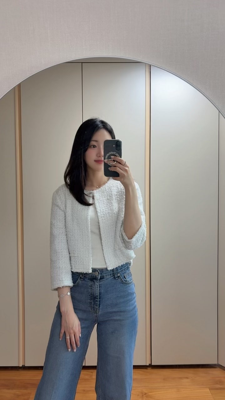 자체제작 쇼핑몰 라플리에 여름에도 고급스럽게 입기 좋은 썸머 트위드 자켓 후기