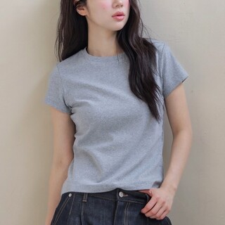  여성 탄탄한 면티 반팔 - 레이어드 전용 기본 이너 2XL