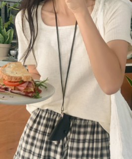  에브리데이 여리핏 골지 반팔티 - 쫀득모달 5kg 입자마자 체형커버