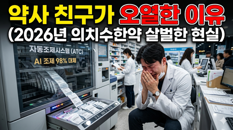  약사 친구가 자판기 취급받는다며 오열한 이유 (2026년 의치한약수 현실 서열)
