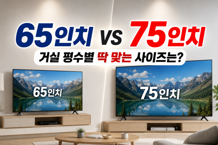  65인치 vs 75인치, 거실 평수별 딱 맞는 사이즈 정리했습니다