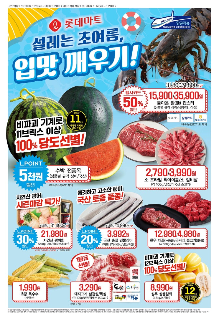  롯데마트 행사 할인 전단 정리 | 설레는 초여름 입맛 깨우기 (5월 28일 ~ 6월 2일)