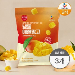  CJ 이츠웰 페루산 애플망고 1kg 3개 - 간편한 냉동 다이스