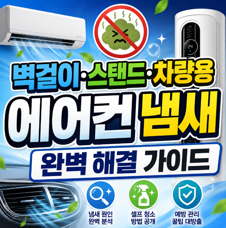 에어컨 냄새 제거 방법, 벽걸이 스탠드 차량용 완벽 해결 가이드 (2026)