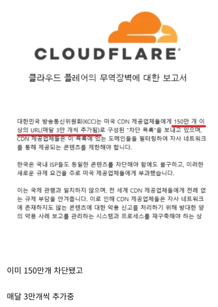  클라우드플레어 차단 근황
