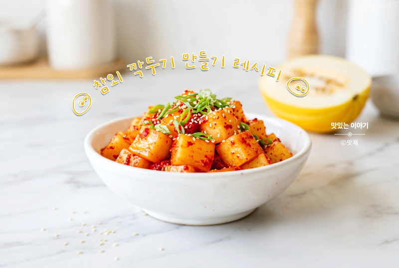 [레시피] 참외깍두기 담그는 법 4단계 -아삭 짭쪼름한 밥도둑