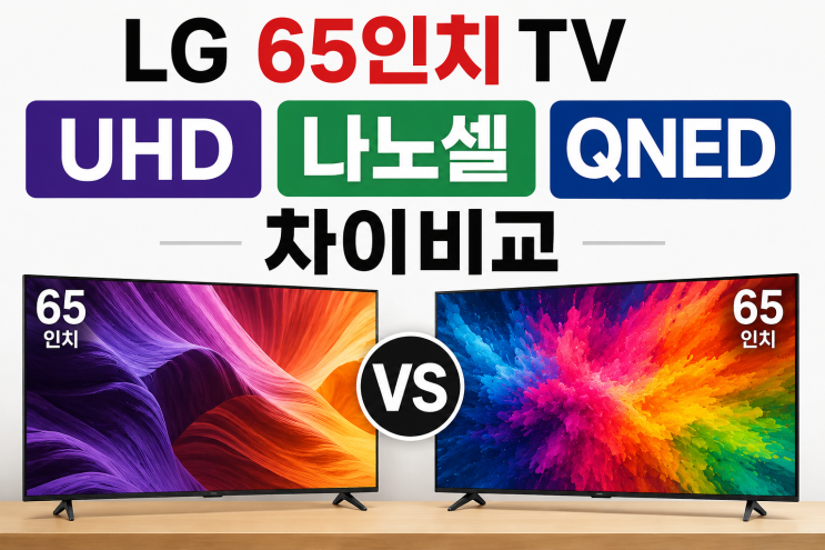  lg 65인치 tv사이즈 UHD 나노셀 QNED 차이비교