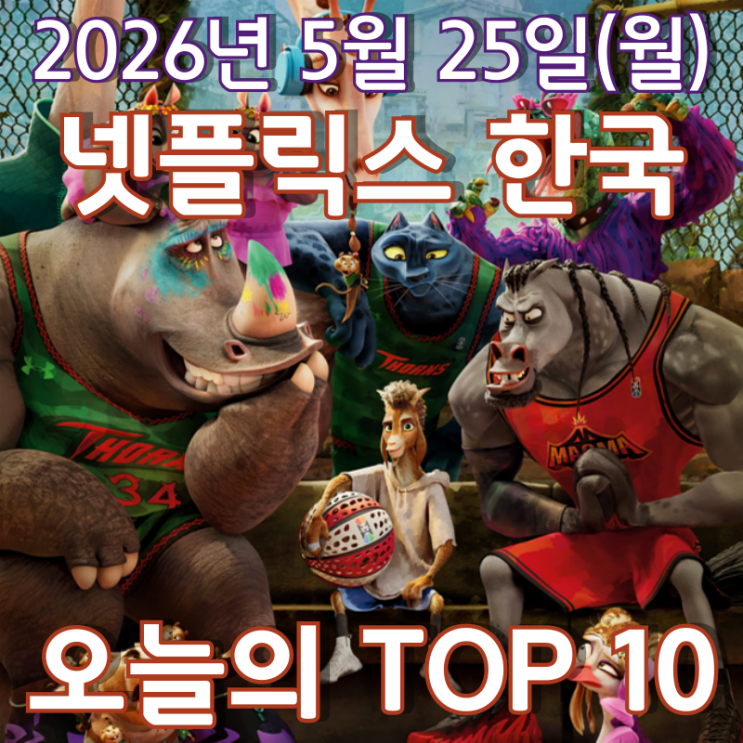  [5월 25일] 넷플릭스 한국 TOP 10 - 한계를 뛰어넘는 농구 선수 염소 소년 '고트: 더 레전드'