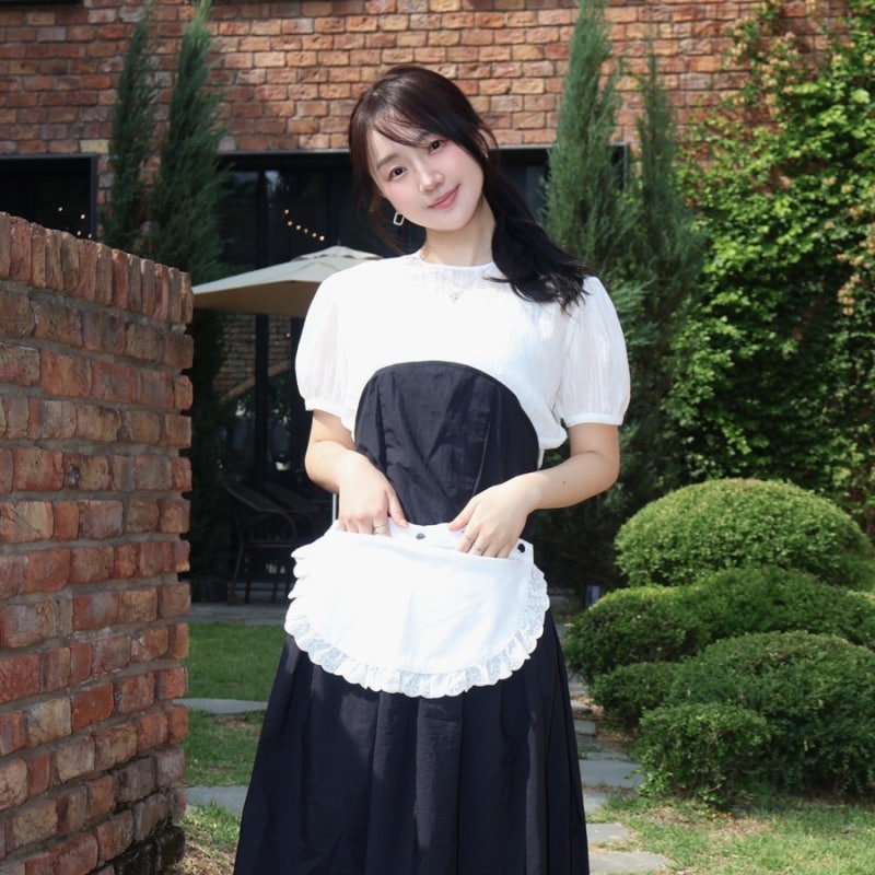 단아틀리에 롱 원피스 앞치마, 외출도 가능한 풀치마 신혼부부 결혼선물 추천