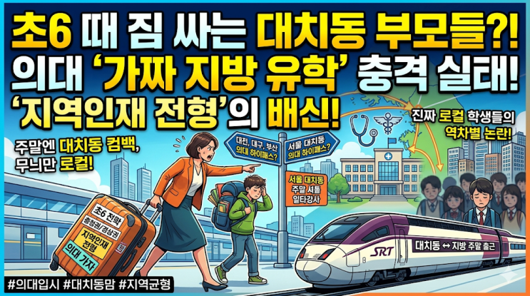  초6 때 짐 싸는 대치동 학부모들, 의대 지역인재 전형이 만든 기형적 '지방 유학' 실태