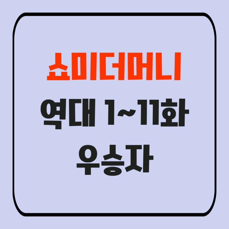 역대 쇼미더머니 우승자 및 프로듀서 총정리, 시즌1부터 시즌11까지