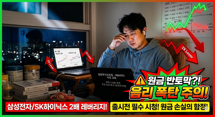  삼성전자 SK하이닉스 2배 레버리지 출시일 정보와 수강자 10만명 육박 속 뼈 때리는 원금 손실 위험 경고 두배