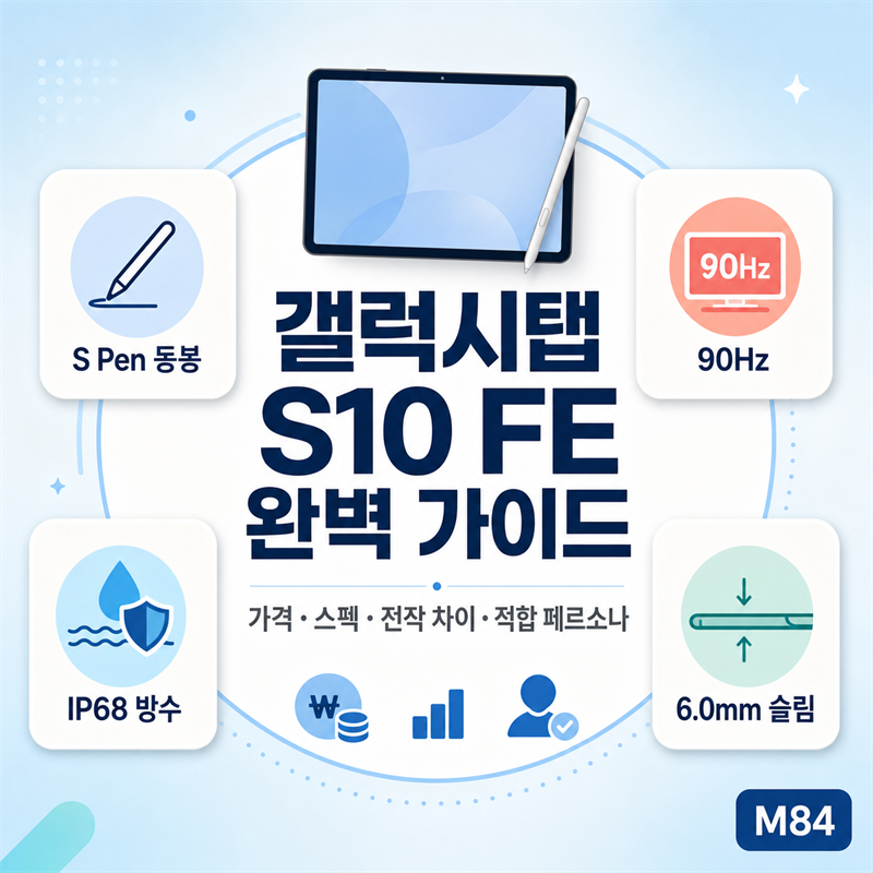 갤럭시탭 S10 FE 완벽 가이드 — 가격·스펙·전작 차이·누구에게 적합한가