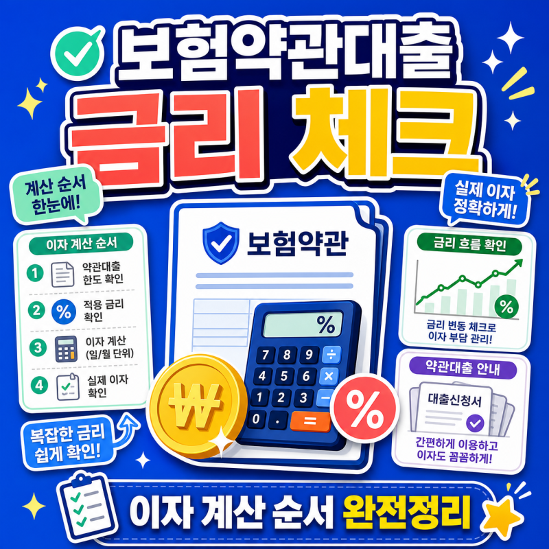 보험약관대출 금리 계산과 실제 이자 확인 순서 알아보기