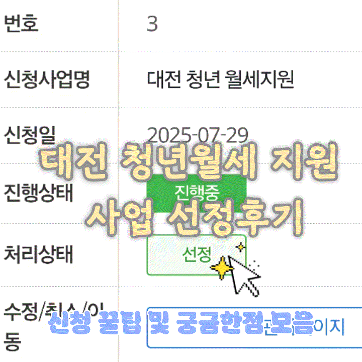 2025 대전 청년월세 지원 사업 선정 후기 | 2026년 공고 안내