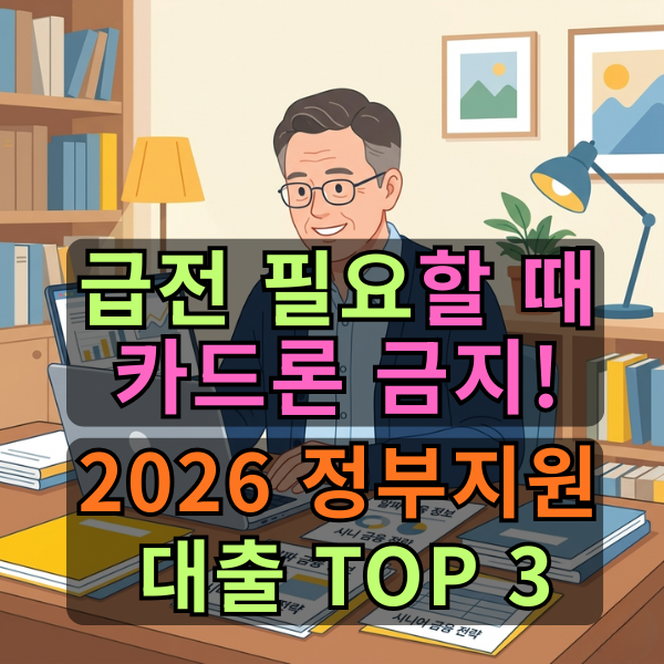 카드론 쓰기 전 딱 1분만요! 2026년 전면 개편 정부지원 서민대출 TOP 3 완전정리 (햇살론 일반·....
