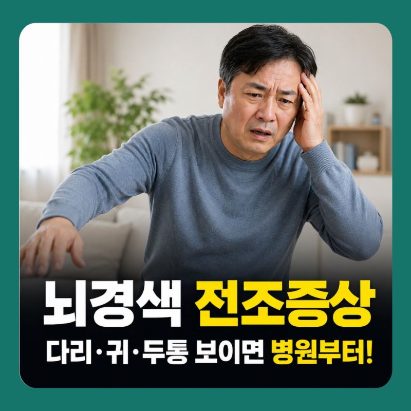 뇌경색 전조증상 5가지, 갑자기 한쪽 몸이 이상하면 응급실