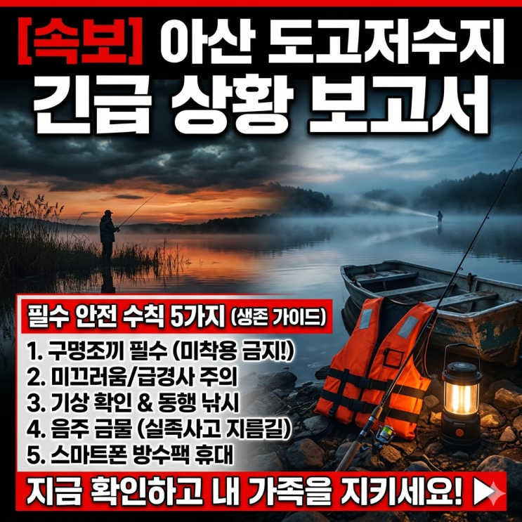  "저수지 수면에 사람이…" 오늘 자 아산 도고저수지 상황과 대반전 안전 수칙