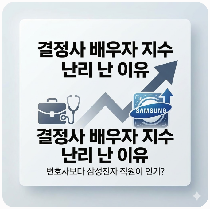  변호사보다 삼성전자 직원이 인기? 요즘 결정사 배우자 지수 난리 난 이유