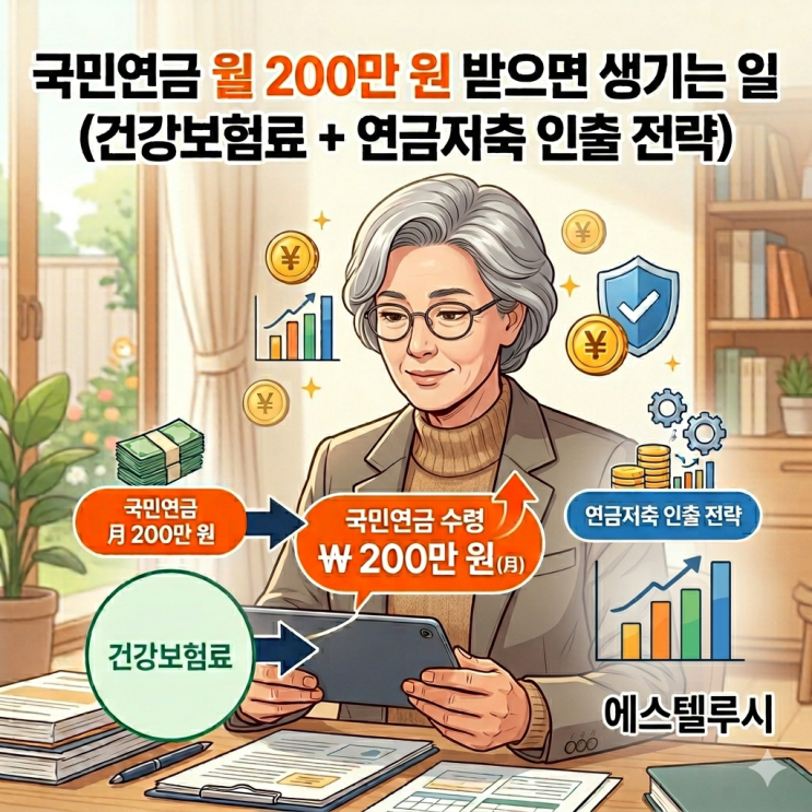  국민연금 월 200만 원 받으면 생기는 일(건강보험료 + 연금저축 인출 전략)