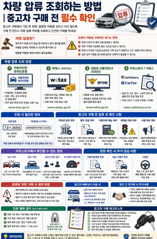 차량 압류 조회하는 방법 | 중고차 구매 전 필수 확인