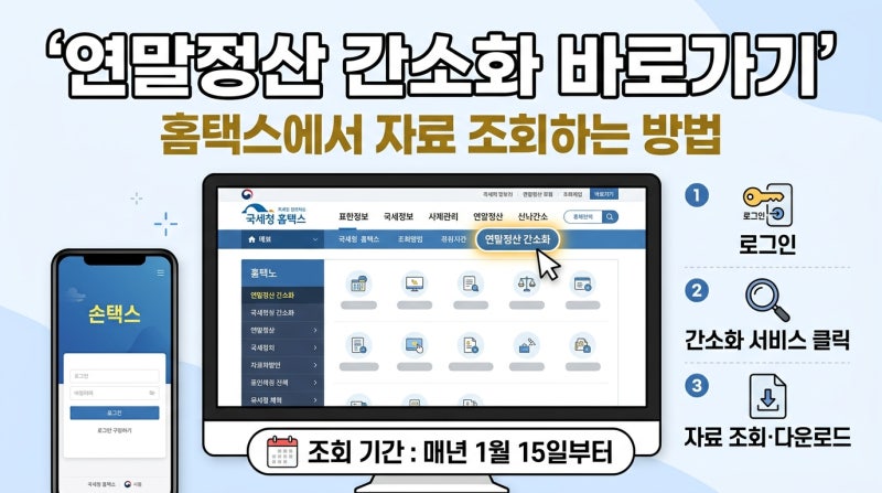 연말정산 간소화 서비스 바로가기 2026, 홈택스 손택스 공제자료 PDF 빠르게 다운로드까지 한 ....