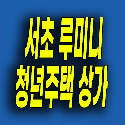  서초 롯데 루미니 청년주택 단지내 상가 남부터미널역 역세권 상업시설