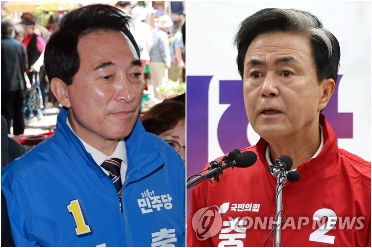 "불과 0.4%p 깻잎 한장 차이!" 충남도지사 여론조사 지지율 민주당 박수현 43.5% 국민의힘 김태....