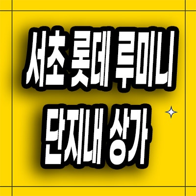  서초 롯데 루미니 단지내 상가 남부터미널역 청년주택 상가 분양가