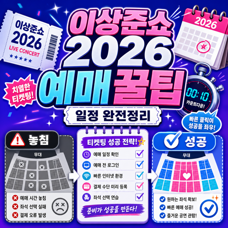 이상준쇼 2026 예매 일정과 티켓팅 성공 꿀팁 정리