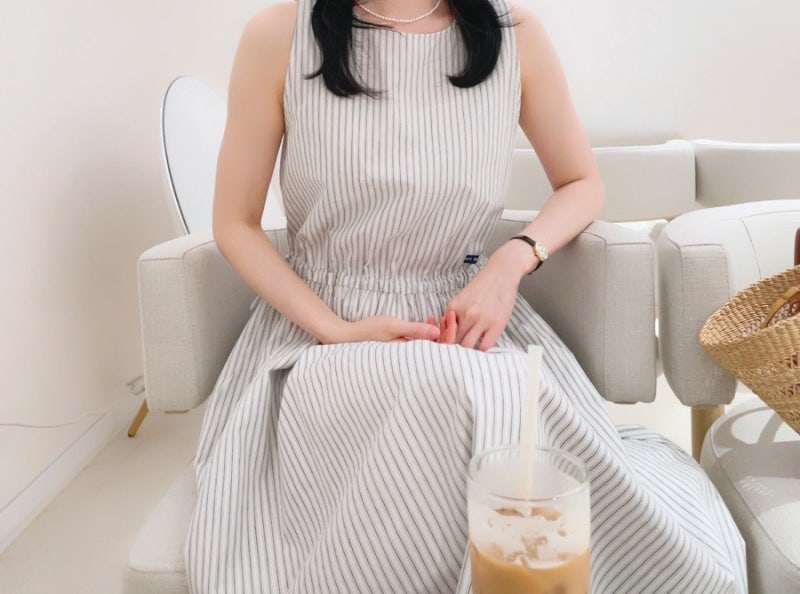 세인트제임스 바캉스 원피스 솔직 후기! 여름 스트라이프 롱원피스 코디 추천