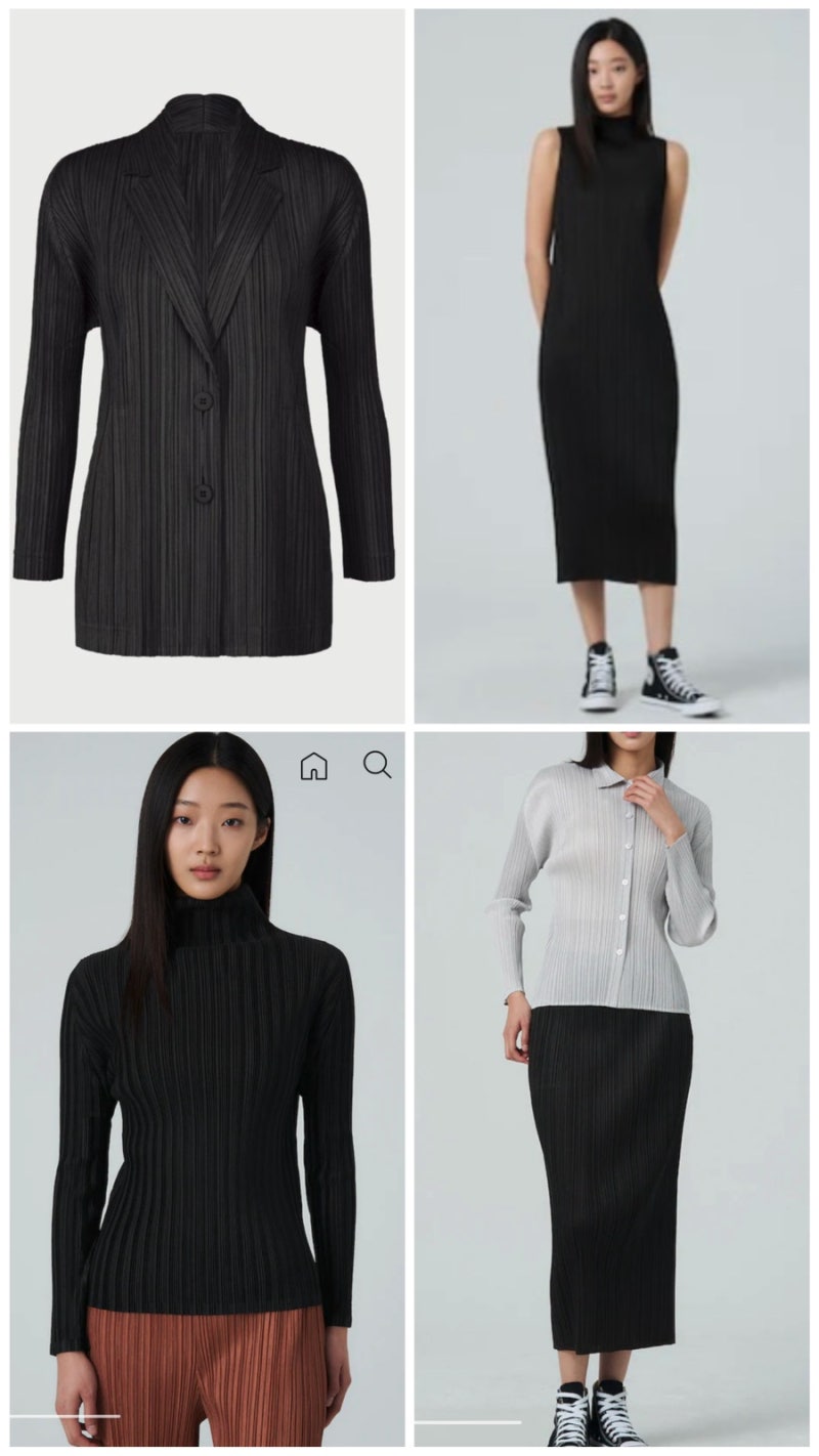 이세이미야케 플리츠플리즈 블랙컬러 가디건 자켓 스커트 원피스 탑