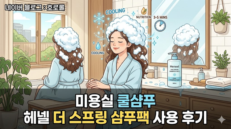 미용실 쿨샴푸 추천) 등산 후 두피열 내리기 좋았던 헤넬 샴푸팩 스케일링 후기