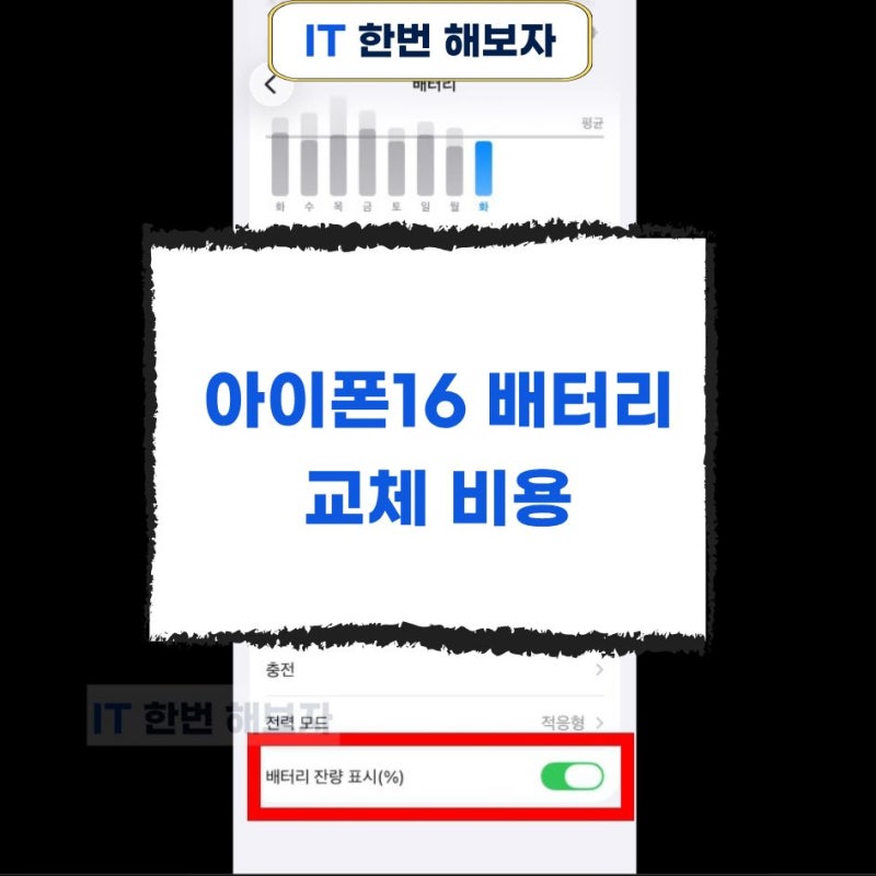 아이폰16 배터리 교체 비용 성능 확인과 잔량표시 설정 방법
