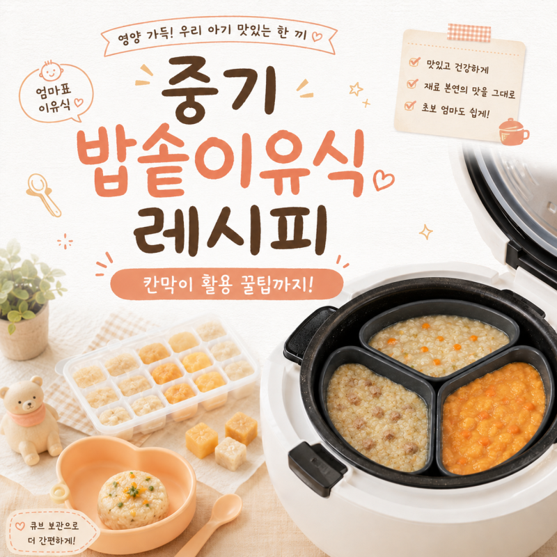 중기 밥솥이유식 칸막이 활용한 레시피 꿀팁