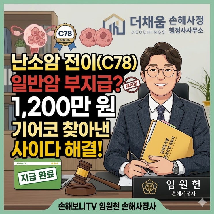  난소암 재발에 후복막 전이(C78)까지… 1,200만 원 받아낸 실제 성공기