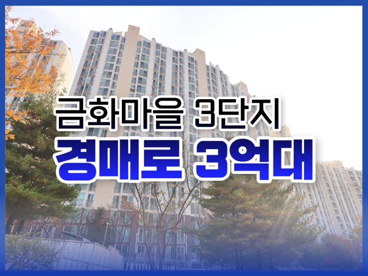 용인아파트경매, 금화마을 3단지 물건 분석