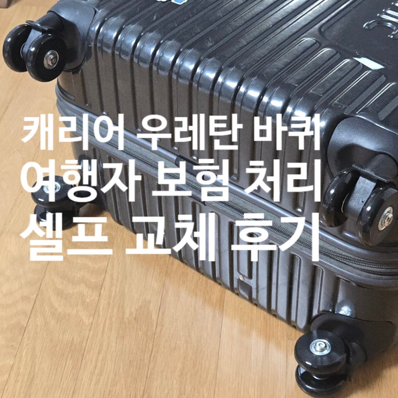내셔널지오그래픽 캐리어 우레탄 바퀴 셀프 교체 후기 여행자 보험 신청 현대해상 결과