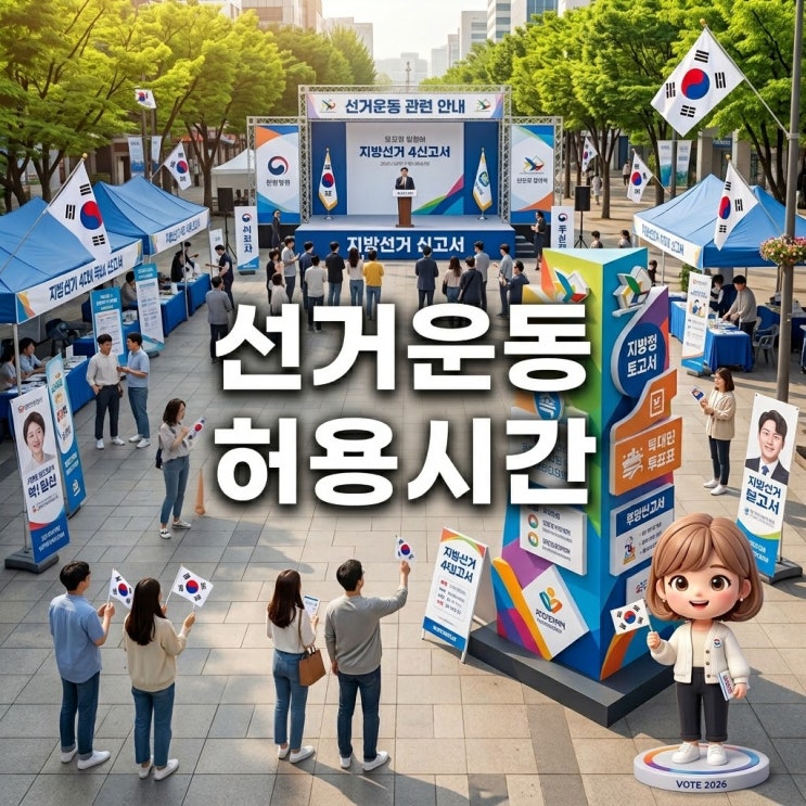 2026 지방<b>선거 운동</b>기간 허용 <b>시간</b>대와 심야 금지 기준
