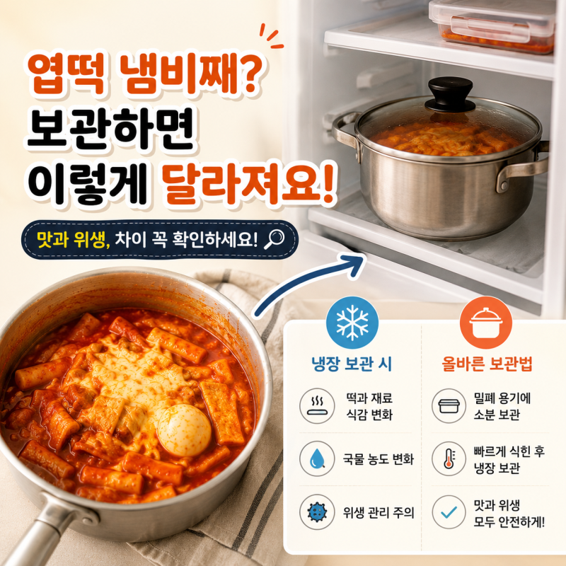 남은 엽떡 보관 그냥 냄비째 넣어두면 달라지는 부분 있었어요
