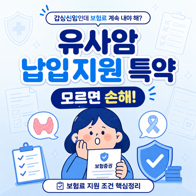 갑상선암 걸렸는데 보험료 계속 내야 한다고요? 유사암 납입지원 특약, 모르면 손해예요
