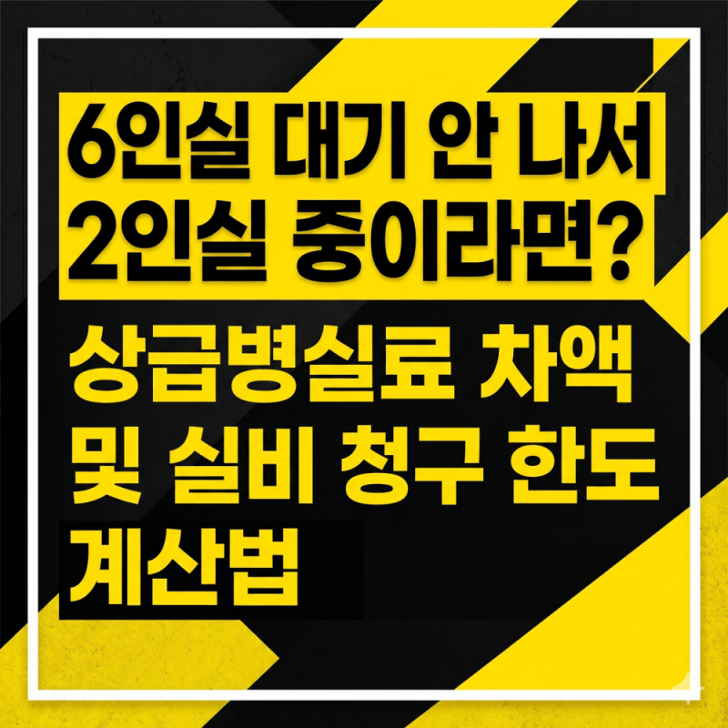 서울아산병원 2인실 6인실 입원 비용 차이, 상급병실료 차액 실비 청구 한도 계산