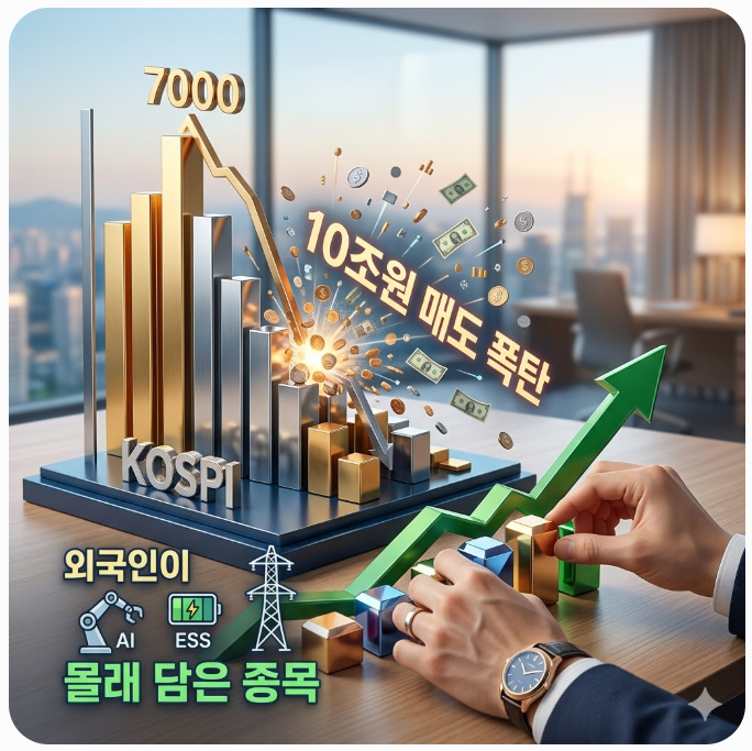  삼전닉스 10조원 역대급 매도 폭탄 속에서 외국인이 몰래 담은 종목은?
