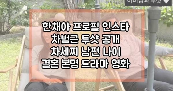 한채아 프로필 인스타 차범근 투샷 공개 차세찌 남편 나이 결혼 본명 드라마 영화