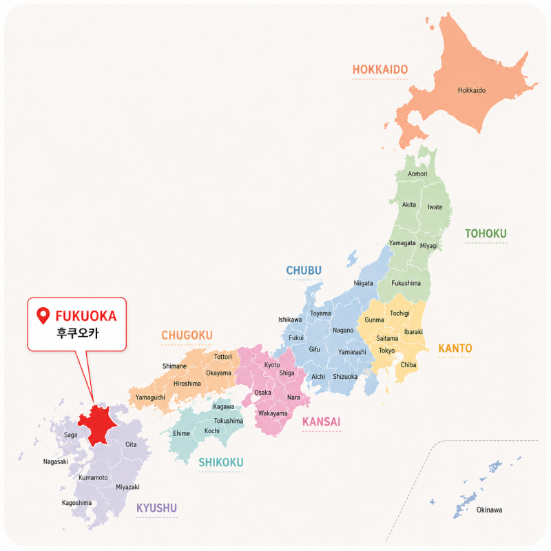 후쿠오카 여행 준비하기｜위치, 역사, 날씨, 지역별 특징