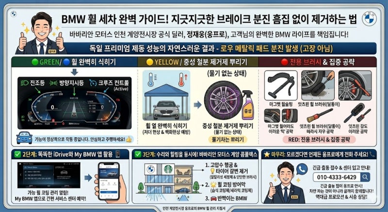 BMW 휠 세차 완벽 가이드! ✨ 지긋지긋한 브레이크 분진 흠집 없이 제거하는 법 (웅프로의 특....
