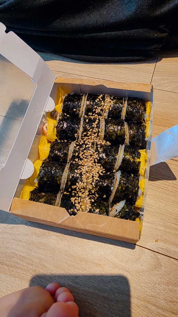  기장 롯데월드 근처 아침 식사, 6시 오픈하는 생방송김밥 동부산오시리아 본점 포장 후기
