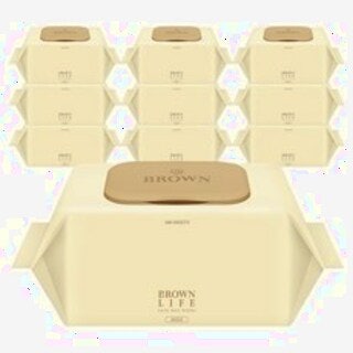  브라운라이프 베이지 도톰 아기 물티슈 대용량 100매 10팩 - 부드러운 저자극 엠보싱