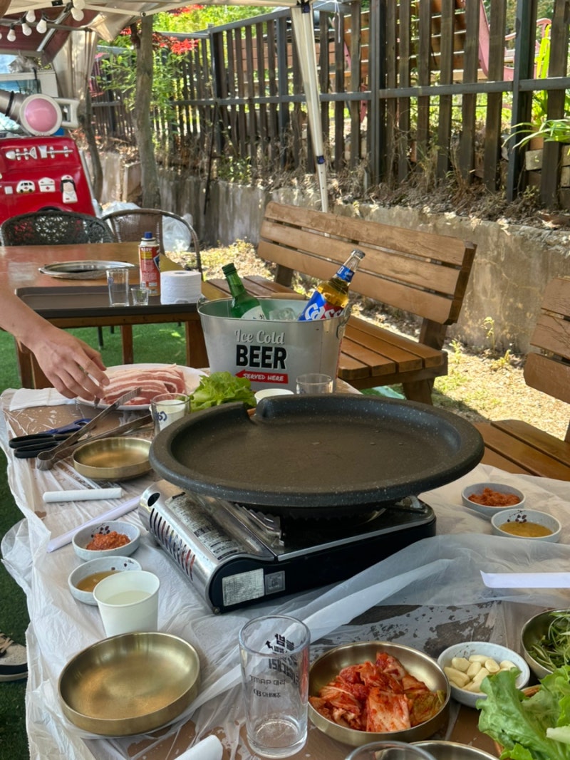 인천 계양 야외 고깃집 '소풍 바베큐', 주말 점심에 다녀온 캠핑형 식당 후기!